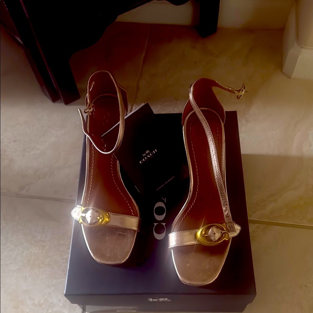 Elegant champagne heels.  Coach